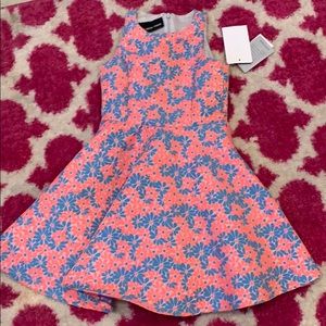 Pink and blue floral dress.